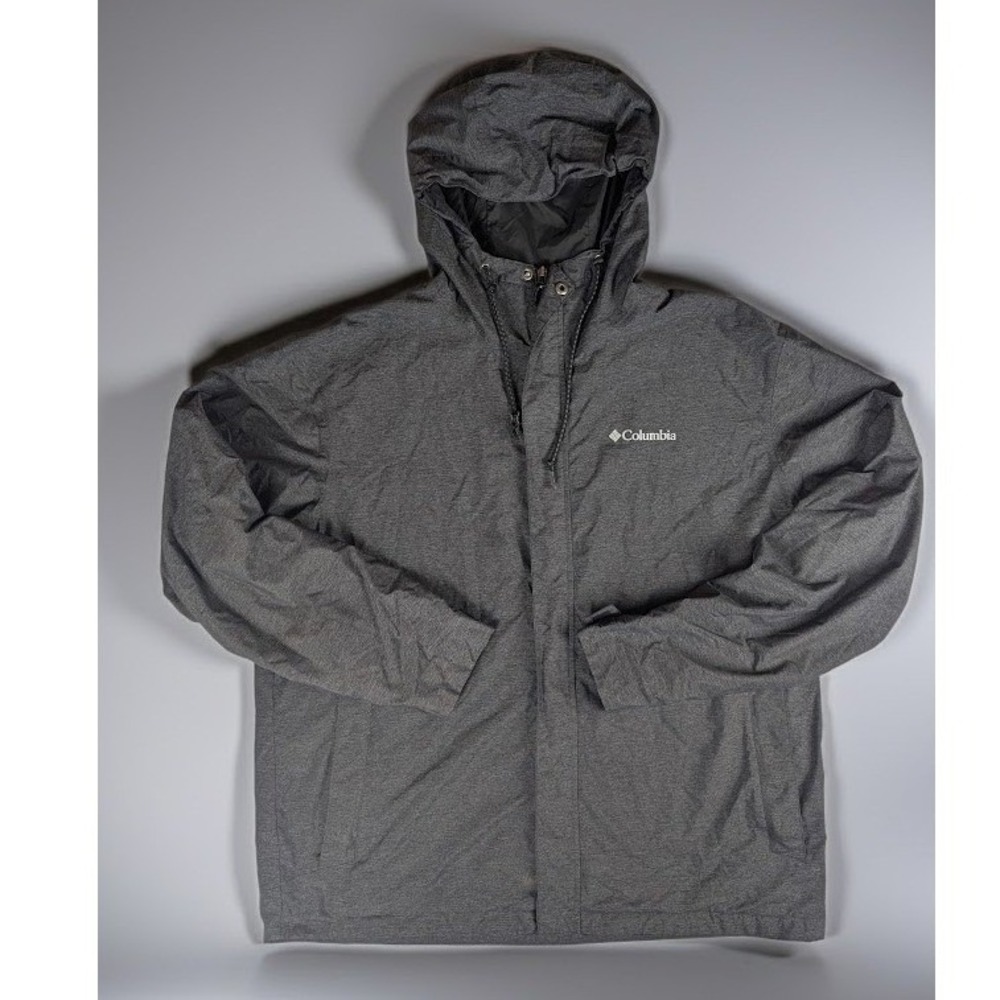 Columbia Norwalk Mountain Rain Jacket Men's XL Grey Outdoors Gorpcore Waterproof